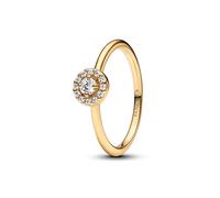 PANDORA Anello da donna rotondo Pavé Alone oro 163554C01, Argento sterling, Zirconia cubica