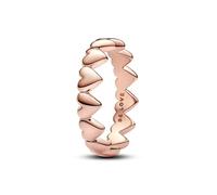 PANDORA Anello da donna serie cuori oro rosa 183427C00, 52/16,6, Argento sterling, Nessuna pietra preziosa