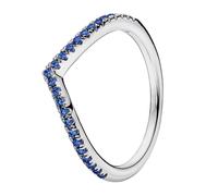 PANDORA Timeless Anello Wish blu brillante in argento Sterling con cristallo blu stellare, 50