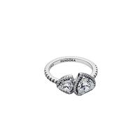 Pandora - Anello Double Bright Hearts - - Accessories - Donna - Grigio - 50 MM