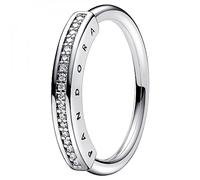 PANDORA Anello Fascia Pavé e Logo 192283C01-54