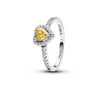 Pandora Anello in Argento da Donna, con Cuore in Rilievo, Giallo, 198421C06, 52/16,6, Argento Sterling, Zirconia cubica