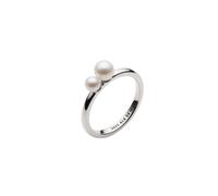 Pandora - Anello in Argento Sterling con Perla d'Acqua Dolce Coltivata Bianca Trattata e Zirconia Cubica Trasparente - - Accessories - Donna - Grigio - 58 MM
