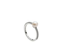 Pandora - Anello in Argento Sterling con Perla d'Acqua Dolce Coltivata Trattata Bianca e Zirconia Cubica Trasparente - - Accessories - Donna - Grigio - 58 MM
