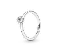 PANDORA Anello Moments Celestial con solitario a forma di stella brillante in argento Sterling con zirconia cubica trasparente, 52