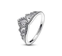 PANDORA Anello Moments Regal con tiara in argento Sterling con zirconia cubica trasparente, 50