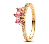 PANDORA Anello da donna Disney Principessa Rapunzel Tiara Oro 163651C01, 56/17,8, Argento sterling, Zirconia cubica