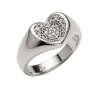 Pandora - Anello Sigillo Cuore Radioso Pavé - - Accessories - Donna - Grigio - 52 MM