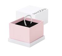 PANDORA Anello Wishbone in argento Sterling brillante con zirconia cubica trasparente, 60