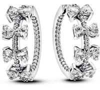 Pandora - Orecchini a cerchio con fila di fiocchi scintillanti - - Accessories - Donna - Bianco - ONE SIZE