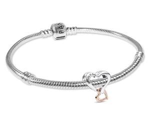 PANDORA Bracciale con ciondolo da donna, cuore infinito bicolore, argento sterling 925, splendido set di gioielli come simbolo d'amore, confezione multiprodotto 21524