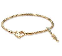 PANDORA Bracciale da donna con ciondolo a forma di cavalluccio marino, grazioso set iniziale color oro, gioielli a forma di cuore, idea regalo romantica 28910 19 cm