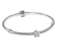 PANDORA Bracciale da donna con ciondolo a forma di mini stella, finitura opaca, argento sterling 925, grazioso set di gioielli, confezione multiprodotto 21512 20 cm