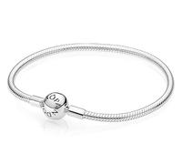 PANDORA Bracciale da donna in argento con chiusura a sfera 594595C00, 21cm, Argento sterling, Non pietra preziosa