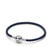 Pandora Pandora Moments Collection Mod. Round Clasp Blue Braided Leather Bracele