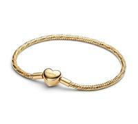 PANDORA Bracciale da donna sfaccettato con chiusura a cuore oro 564236C00, 20 cm, Argento sterling, Nessuna pietra preziosa