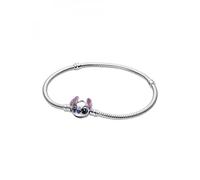 Pandora Disney Stitch 593738C01-18 - Braccialetto a maglia di serpente in argento Sterling, collezione Disney, lunghezza 18 cm, 593738C01-18, Argento sterling, Nessuna pietra preziosa