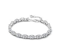 PANDORA Bracciale donna argento fiocco 594262C01, 20 cm, Argento sterling, Zirconia cubica