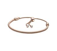 PANDORA Bracciale in maglia snake placcato in oro rosa 14k con zirconi cubici trasparenti