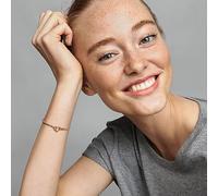 PANDORA Bracciale Moments con catena con borchie placcato in oro rosa 14 carati con chiusura a cuore, 19