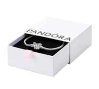PANDORA Bracciale Moments in maglia snake in argento Sterling con chiusura a farfalla e zirconia cubica trasparente, 21