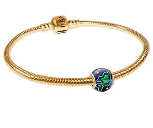 PANDORA Bracciale Starter Set da donna con ciondolo Pianeta Terra, gioiello moderno e versatile color oro 28195 21 cm