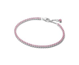 PANDORA Bracciale Tennis Donna Argento Con Zirconi Rosa 593927C02