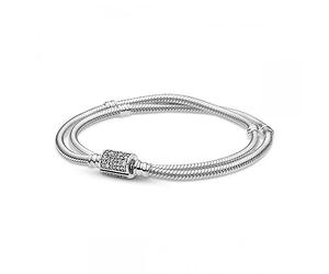 PANDORA-Braccialetto argento sterling zirconia cubica Donna, Argento, Eine Grösse - 599544C01, 19 cm