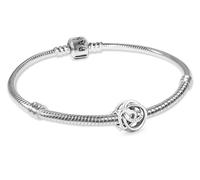PANDORA Braccialetto con ciondolo da donna Famiglia per sempre, argento 925, grazioso set di gioielli per l'uso quotidiano, confezione multiprodotto 21516 20 cm