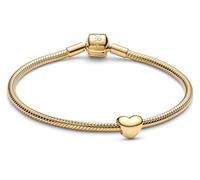 PANDORA Braccialetto da donna con ciondolo a forma di mini cuore, color oro, meraviglioso set di gioielli, regalo come pegno d'amore, confezione multiprodotto 21537 20 cm