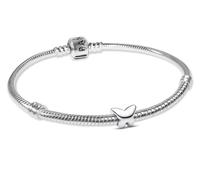 PANDORA Braccialetto da donna con ciondolo a forma di mini farfalla, argento sterling 925, set di gioielli alla moda e moderni, confezione multiprodotto 21500 21 cm