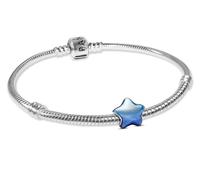 PANDORA Braccialetto da donna con ciondolo a stella blu, argento 925, grazioso set di gioielli, perfetto da indossare tutti i giorni, confezione multiprodotto 21520 20 cm