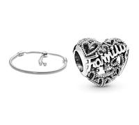 Pandora Braccialetto intrecciato Donna argento - 597125CZ-2 & Bead Charm Donna argento - 798571C00