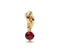 PANDORA Breloque en Forme de Cercle d'éternité Rouge à facettes 763462C01, Taille Unique, Or Jaune, Cristal
