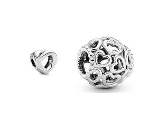 Pandora Charm 798081 argento donna & Perlina traforata 790964 Argento Donna Apri il tuo cuore