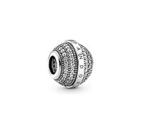 PANDORA Charm 799489C01 Pavé e logo in argento da donna