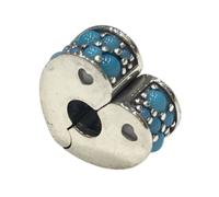 Pandora - Charm a Clip Cuore Pavé Blu - - Accessories - Donna - Blu - ONE SIZE