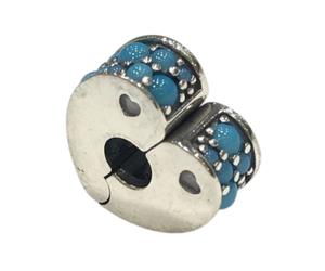 Pandora - Charm a Clip Cuore Pavé Blu - - Accessories - Donna - Blu - ONE SIZE