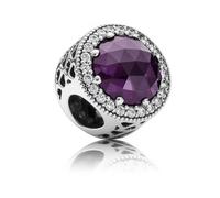 Pandora - Charm Astratto in Argento con Cristallo Viola Reale e Zirconia Cubica Trasparente - - Accessories - Donna - Grigio - ONE SIZE