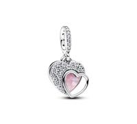 PANDORA Charm Beautiful Mother 794456C01 - Ciondolo a forma di cuore in argento sterling 925, con zirconi cubici e opale, con incisione To my Beautiful Mother, compatibile Moments ME, 794456C01