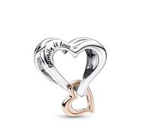 PANDORA. Charm Cuore Infinito in Filigrana in Due Tonalità 782642C00., Argento Sterling