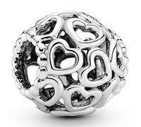 PANDORA - Charm cuori con lavorazione openwork