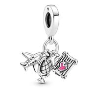 PANDORA Charm Di Gioielli Anhänger Aereo, Mappamondo E Valigia 799435C01