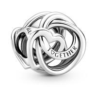 PANDORA Charm In Argento Con Cuore Incapsulato Per Sempre Famiglia 791507C00