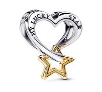 PANDORA Charm In Argento E Cuore Doppio Colore 763513C00