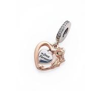 Pandora - Charm Pendente Cuore & Fiore di Rosa - - Accessories - Donna - Grigio - ONE SIZE