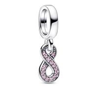 PANDORA Charm Pendente Gioiello Infinito Scintillante Rosa Argento 792766C01