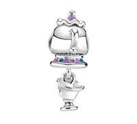 PANDORA Disney Ciondolo con Mrs. Brick e Chicco in argento Sterling con smalto viola, rosa, blu e nero