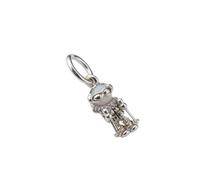 PANDORA Moments 793514C01 - Ciondolo a forma di sciatore in argento sterling con zirconi, compatibile Moments e ME Braccialetti, Weiß, Argento sterling, Zirconia cubica