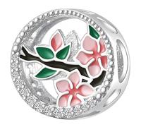 Pandora Charms Peach Blossom March Charm Pendant 925 Sterling Silver Trusky Char